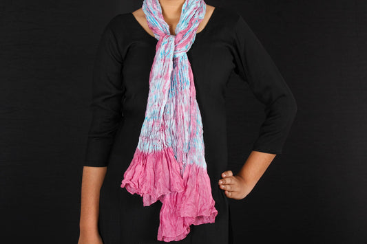 Silk Shibori Crinkled Stole