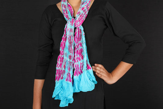 Silk Shibori Crinkled Stole