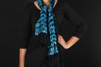 Silk Shibori Crinkled Stole