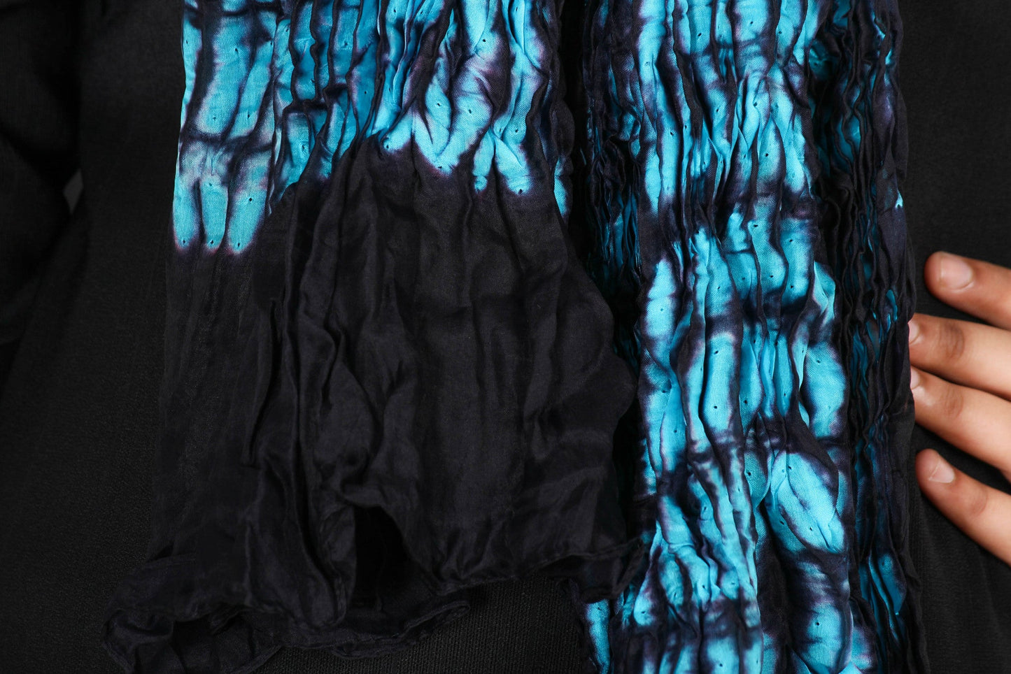 Silk Shibori Crinkled Stole
